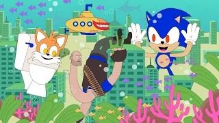 Underwater Giant Scatman Heavy vs Sonic TWEE BAH BAH - Season 1