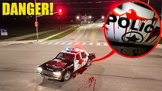 If you ever see this Police Car with BLOOD all over it, Drive away fast! (someone is in TROUBLE)