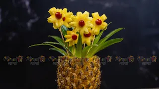 আনারস দিয়ে ফ্লাওয়ার বাসকেট