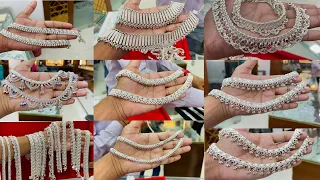 Latest daily wear anklet & payal designs with price & weight 2023/ heavy weight silver fancy payal