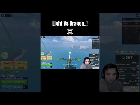 This Dragon Player is hacker How He can win Light Speed..!? ☠️ #bloxfruits #roblox