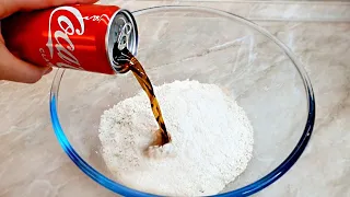 Fügen Sie einfach Coca Cola zum Mehl hinzu und Sie haben Brot. Neues Brotrezept. Brot backen