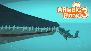 Great White Shark Attacks Mosasaurus [LittleBigPlanet 3] PS5 Gameplay