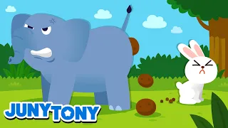 [ENG Sub] De Quem É Esse Cocô? | Cocô de Animais | Música Infantil | JunyTony em Português
