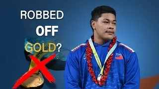 WAS IT A FAIR CALL?  Samoan weightlifter ele opeloge robbed off Gold Medal