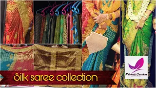 My Silk saree collection 🤩 saree collection || saree tour || princess creation saree collection