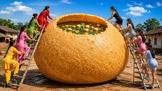 Village Girls vs Rich Girls | 10 Feet Giant Pani Puri Challenge 😱 | Who Wins? 🏆#golgappa #panipuri 