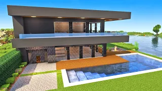 Minecraft - Como construir uma mansão moderna de praia - Tutorial Manyacraft