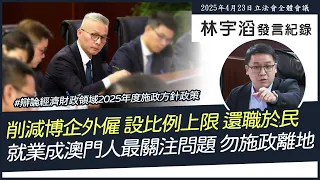 辯論經濟財政領域2025年度施政方針政策｜林宇滔立法會發言紀錄(2025/4/23)