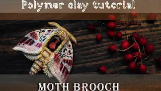 Moth: Making moth brooch with polymer clay - Time Lapse tutorial
