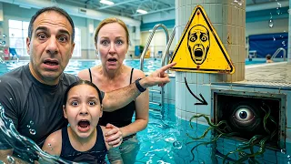 We FOUND a Scary POOL Sign and a Monster came Out of the POOL