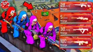 RETO CAMPERO CON LAS ARMAS NIVEL 99 MÁS LETALES de FREE FIRE 🤯