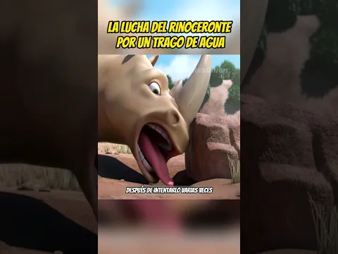 🦏💧La odisea del rinoceronte por saciar su sed | Animados #short #animacion #viral #shorts #resumen