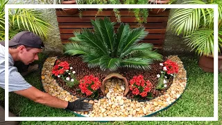 Elegante canteiro de flores vermelhas / Ideias para jardim