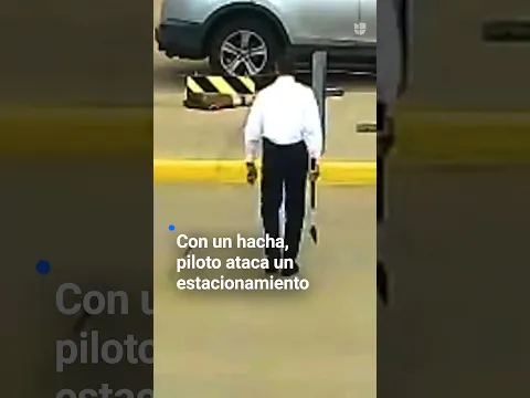 Piloto ataca un estacionamiento con un hacha