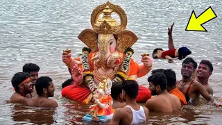 गणेश चतुर्थी पर हुआ, लोगों ने बचाया | Ganesh Visarjan Went Wrong | Ganesh Visarjan