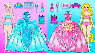 Pink vs Blue Make Up & Dress Up Papercraft - Barbie Transformation Handmade - Woa Doll Channel