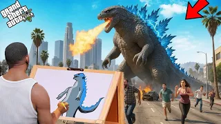 Franklin And Shinchan Uses Magical Painting To Find Dangerous Godzilla In Gta 5 #gta5