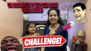 7 TINY and GIANT challenges Done  🍉😀|| #funnyvideo #funnyvlog #challenge #challenge #trending