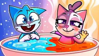 Hot VS Cold Challenge! 🔥❄ | Learning Opposites | Best Cartoon For Kids by Cleo & Theo 😻