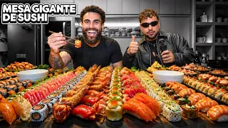 FIZ UMA MESA GIGANTE DE SUSHI EM CASA