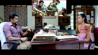 Suriya Career One of The Best Powerful Police Scene ( గుట్కాతినే దానివి నీకే ఇన్ని తెలివితేటలా..)