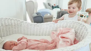 Toddler's Sweet Reaction to Baby Sister Coming Home From Hospital