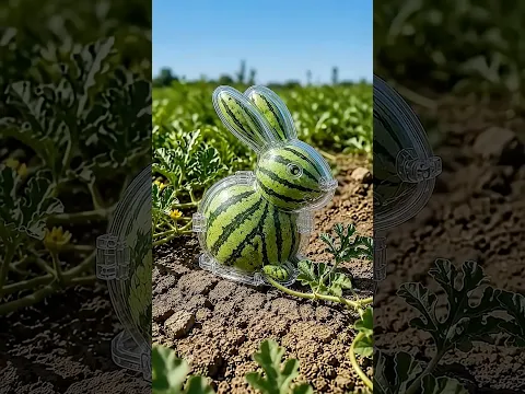 How to grow BUNNY SHAPED watermelons! 🐰✨ #comedy #shorts #funny