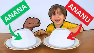 🦖ANANA ou ANANU com T-REX I COMIDAS DELICIOSAS vs LEGUMES/FRUTAS