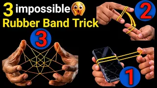 3 Impossible 😱 Rubber Band Magic Tricks | how to make double stars rubber band | DIY rubber band 