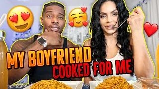 🥰 BAE COOKED FOR ME 🥰 • VEGAN SPAGHETTI • EATING SHOW • @EATWITHPATRICKBLACKWOOD