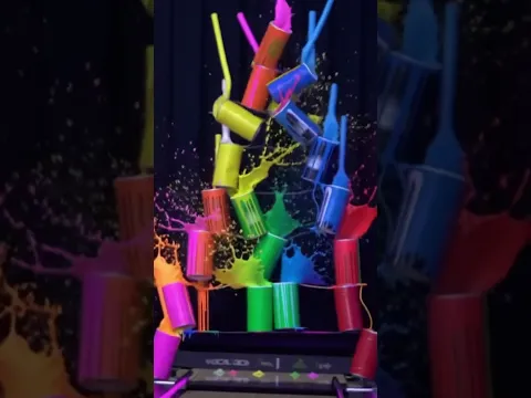 Bowling Ball Smashes Paint Cans in Epic Rainbow Explosion