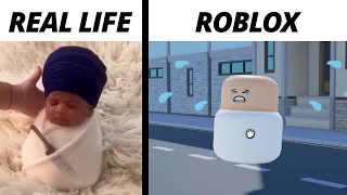 Real Life Baby vs Roblox Baby