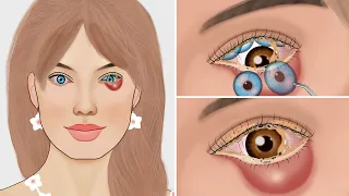 ASMR removal of many contact lenses from the eye| Deep cleaning Animation