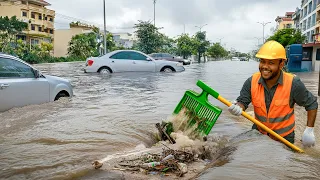 Massive Street Flood Disappears After Drain Cleared!