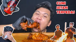 LIDAH TERBAKAR MUKBANG CUMI SETAN TEPEDAS DITAMBAH BON CABE LEVEL 50