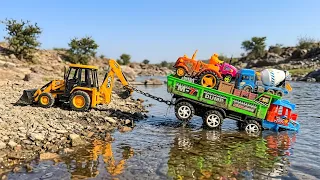 Indian Petrol Tanker Riverside Accident Pulling Out Jcb 3dx? Tractor cartoon video | Jcb video