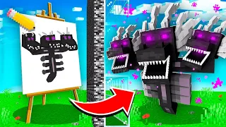 Hice TRAMPA en BATALLA de MOBS DIBUJADOS en Minecraft!