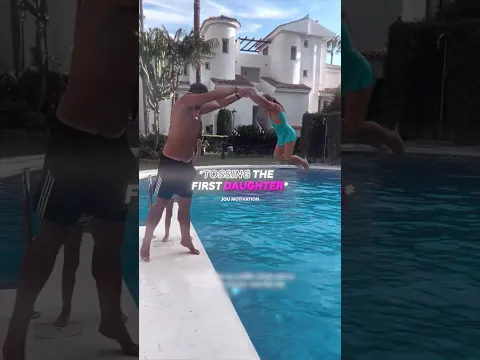 He Was Throwing His Daughters Into The Pool… Then He Noticed Her 🥹