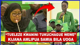 KIJANA HUYU WA CCM ALIVOMLIPUA RAIS SAMIA MBELE YA MKUTANO WA CHAMA, KUHUSU KUTEULIWA KUGOMBEA TENA
