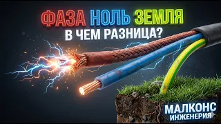 ЧЕМ НЕЙТРАЛЬ ОТЛИЧАЕТСЯ ОТ ЗАЗЕМЛЕНИЯ И ФАЗЫ? ОБЪЯСНЯЮ В АНИМАЦИИ #фаза #ноль #заземление
