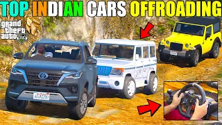 GTA 5 : INDIAN CARS EXTREME OFFROADING ON MOUNT CHILLIAD OMG WITH LOGITECH G29