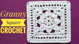 Cuadrado Estrella tejido a crochet/Carpeta a croché/granny square crochet/How to crochet granny star