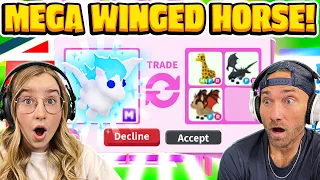 We Trade a Mega Winged Horse in Roblox Adopt Me! OMG