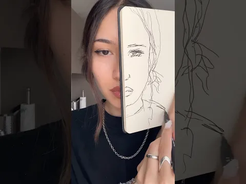 impossible drawing challenge #art #sketchbook #drawingchallenge #selfportrait #artinspo #livedrawing