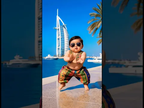 Living My Best Life in Dubai! 🏖️👶 Dancing at Burj Al Arab (AI) #Shorts