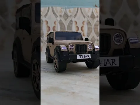 how to make a thar from cardboard #shortvideo #cardboardcreations #sidhumoosewala #thar