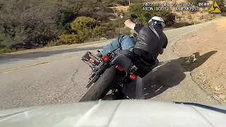 Reckless Motorcycle High-Speed Police Pursuit Ends With Airborne Harley-Davidson