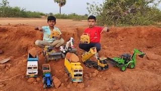 Excavation of Soil by RC excavator and RC JCB and Loading on Dumper and Tractor