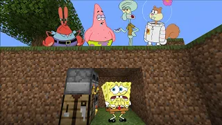 Minecraft Speedrunner Spongebob VS 4 Hunters
